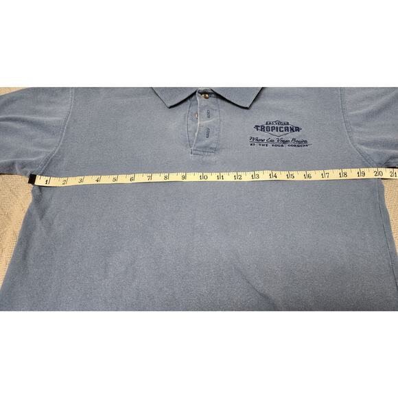 Vtg 1980's Blue Las Vegas Tropicana Polo Shirt Men's Size Medium Casino Promo - Picture 4 of 10
